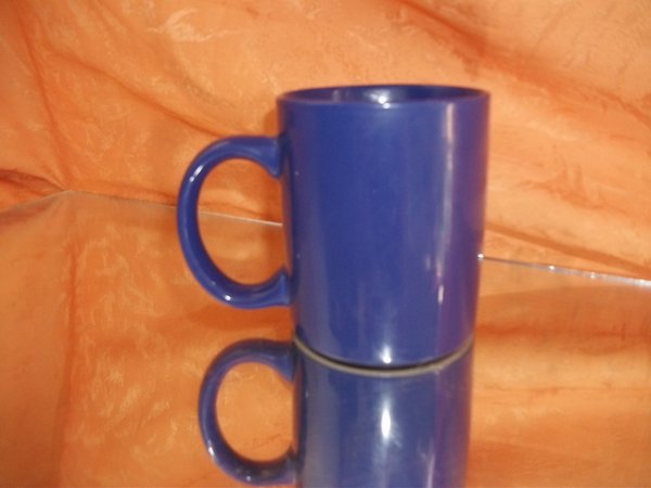 Kaffee Becher blau Keramik NEU